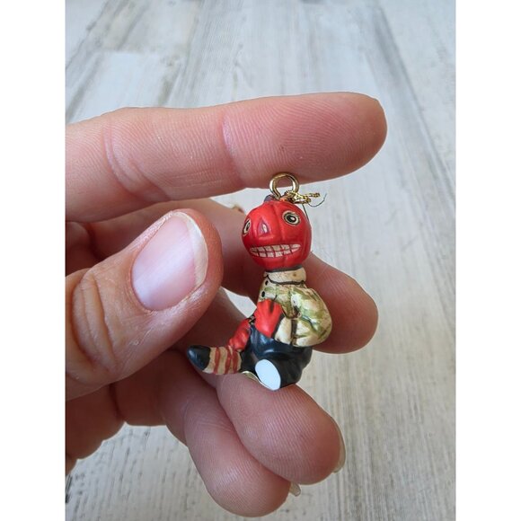 Dept 56 polliwoggs mini pumpkin jack-o'-lantern ornament as is Halloween tree ta - Picture 3 of 10